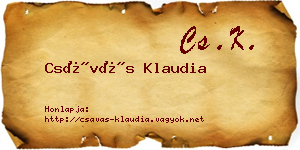 Csávás Klaudia névjegykártya