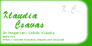 klaudia csavas business card